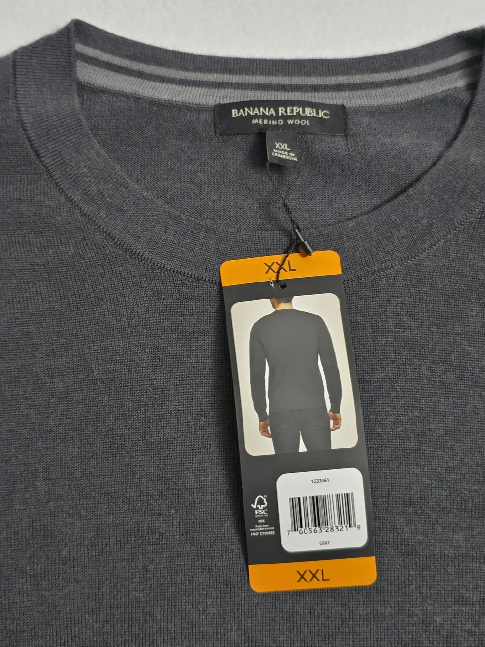 Banana Republic Men's Crewneck Sweater - Charcoal NWT